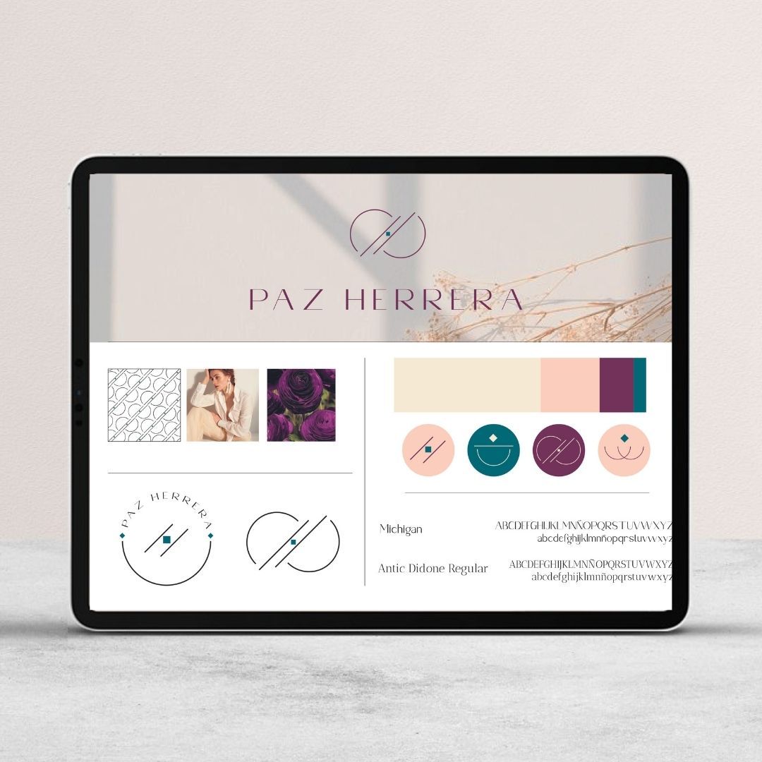 Logotipo Paz Herrera, logotipo asesora de imagen, branding para moda, asesoría de imagen, identidad visual personal shopper, branding image coach